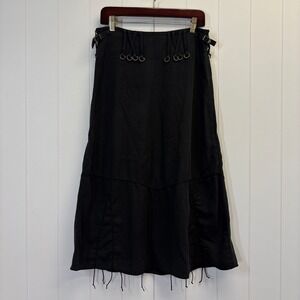 Y2K Da-Nang Womens Streetwear Utility Midi Skirt Size M Military Avant Garde